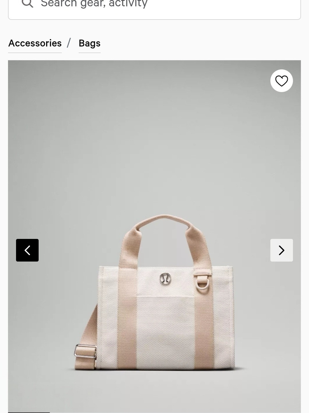 lululemon athletica Canvas Mini Tote — Tan & Cream
